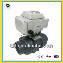 CTB-025 2" UPVC 2-way UPVC AC220V motorized ball valve with manual override function